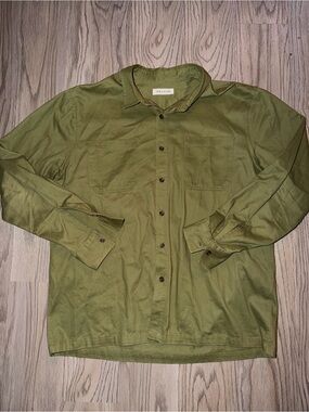 PacSun Olive Green Lightweight Button-Down Shirt Jacket